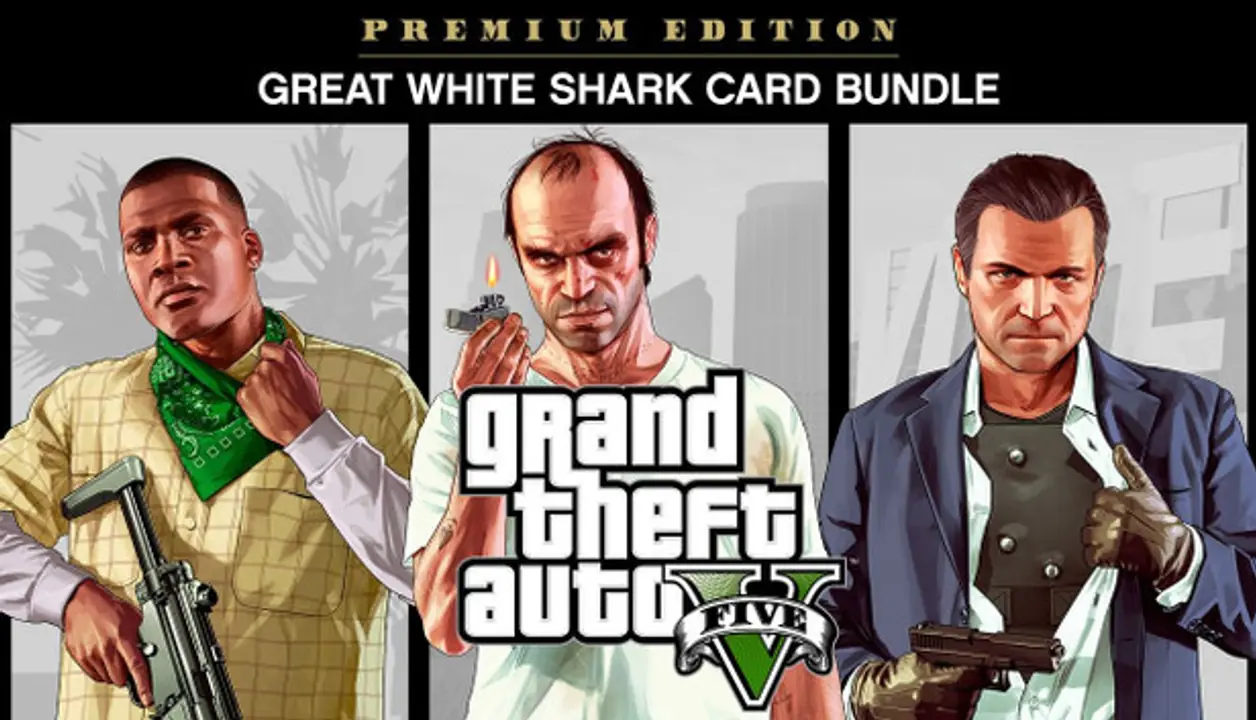 Grand Theft Auto V (GTA V): Premium Edition & Great White Shark Card Bundle