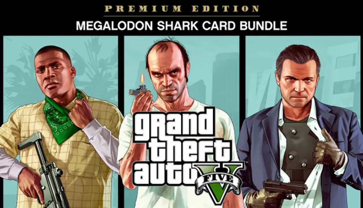 Grand Theft Auto V (GTA V): Premium Edition & Megalodon Shark Card Bundle