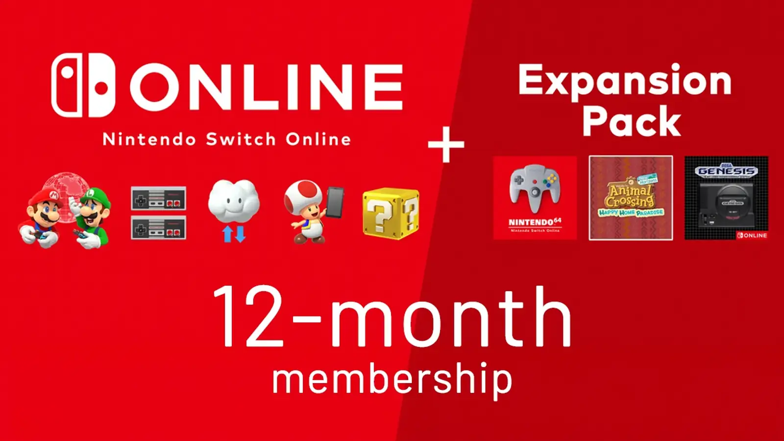 Nintendo Switch Online + Expansion Pack Membership 12 months (Individual) 